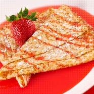 Crêpes with Strawberry Syrup
