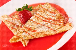 Crêpes with Strawberry Syrup