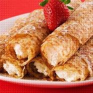 Crêpe Rolls with Whipped Cream